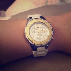 Michele Watch Gold and White